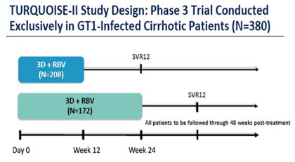 Turquoise-II Study Design: Phase 3 Trial Conducted Exclusively in GT1-Infected Cirrhotic Patients