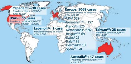 Abbildung 1: Akute Hepatitis C bei MSM  weltweit